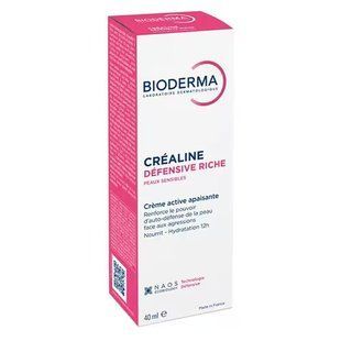 Bioderma Crealine Defensive Riche 40 мл, Биодерма - успокаивающий защитный крем для сухой и очень сухой чувствительной кожи. 2876238032 фото