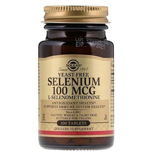 Мінерали Solgar Selenium 100 мкг Селен 100 таблеток (5324917) 219028729 фото