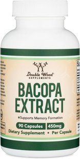 Double Wood Supplements Bacopa Extract 450 мг 90 капсул екстракт Бакопа засіб для підтримки пам&rsquo;яті концентраціЇ. 2761817964 фото