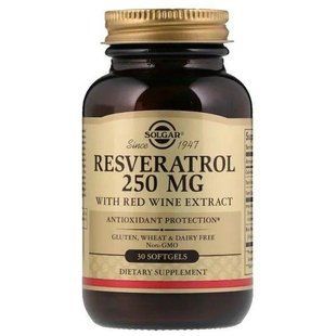 Поліфенол, Solgar Resveratrol 250 mg. Ресвератрол 30 шт. 1658920242 фото