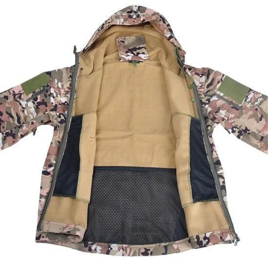 Тактична весняна куртка софтшелл Soft Shell Multicam на флісі армійська камуфляж мультикам ЗСУ 1737771494 фото