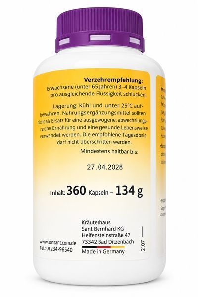Krauterhaus sanct bernhard sport spirulina 360 шт 300мг Спіруліна капсули зі спіруліною для спортсменів і під час дієт 3152418590 фото
