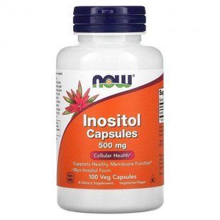 Инозитол Нау Фудс NOW Foods Inositol 500 мг поддержка здоровья на клеточном уровне 100 капсул 1645335520 фото