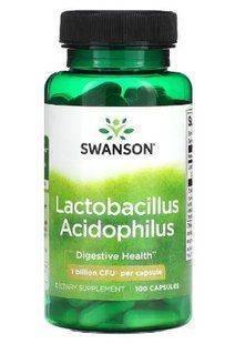 Ацидофильные лактобактерии Swanson Lactobacillus Acidophilus 1 миллиард КОЕ Пробиотик, 100 капсул 2066759133 фото