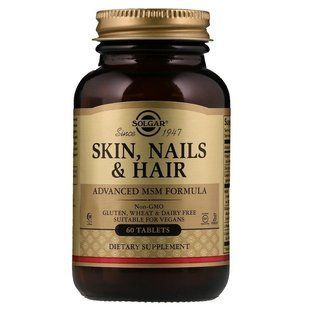 Solgar Skin Nails & Hair 60 OptiMSM, 60 таб, Солгар &mdash; поддержка кожи, ногтей и волос. 141544691 фото