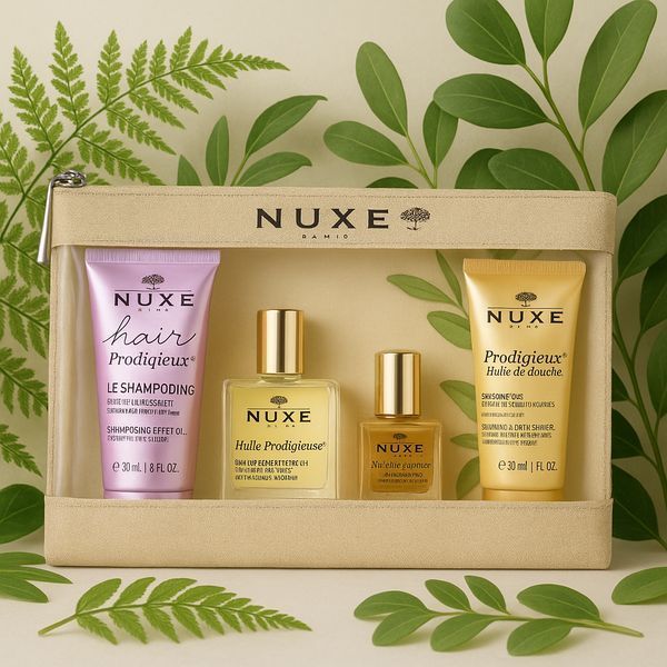Nuxe Hair Prodigieux, 90 мл, Нюкс - шампунь 50 мл + маска 10 мл + 30 мл + кондиціонер для волосся + косметичка. 2789404116 фото