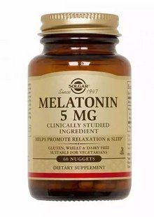 Аминокислота Solgar Melatonin Солгар мелатонин 5 мг, 60 таблеток 1947706597 фото