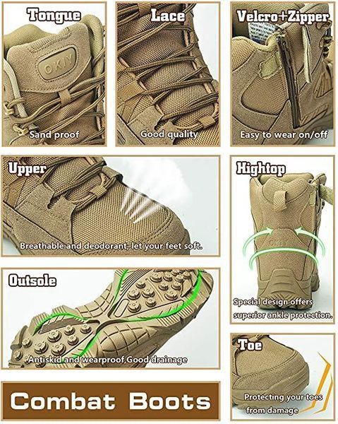 Lyoridra Tactical Boots Ліоридра тактичні берці койот для військових та трекінгу замша/текстиль, 46 1656828554 фото