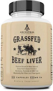 Ancestral Supplements Beef Liver, 180 капсул, Ансестрал - яловича печінка ліофілізована для підтримки сполучної тканини. 2773421398 фото