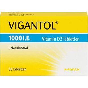 Вітаміни Vigantol Вігантол вітамін D3 1000 МО 50 таблеток Мerc Німеччина 1564320194 фото